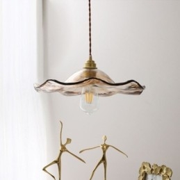 Lotus Leaf Glass Pendant Light Creative Decorative Light Fixture