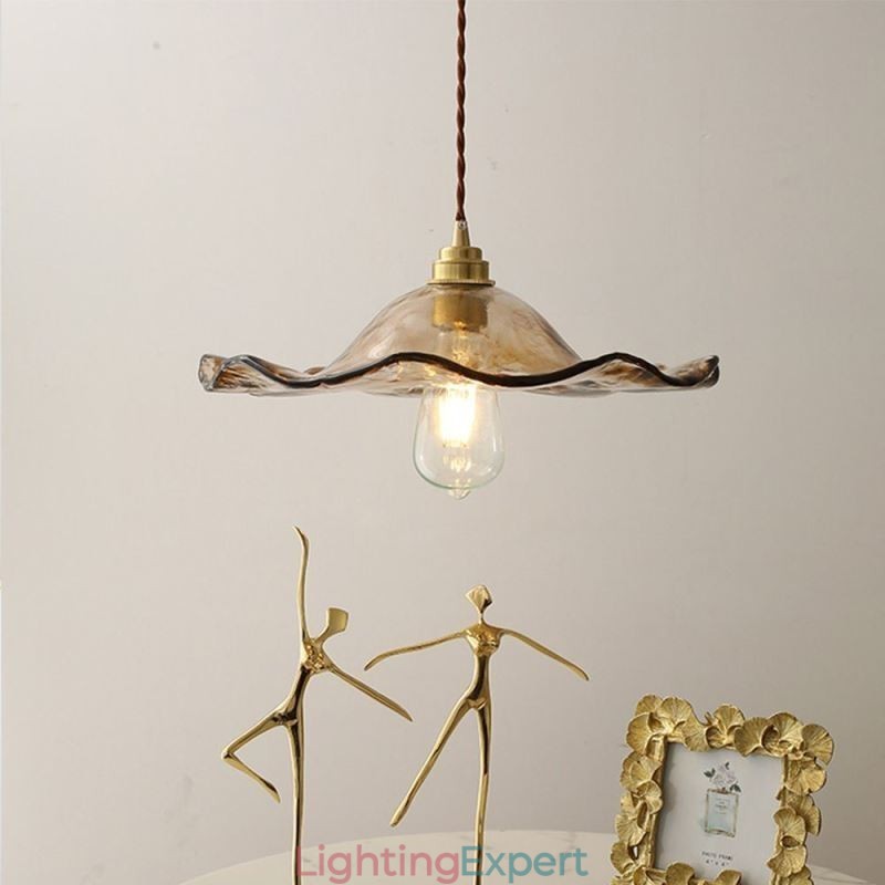Lotus Leaf Glass Pendant Light Creative Decorative Light Fixture
