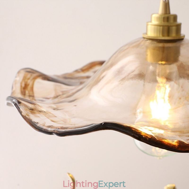 Lotus Leaf Glass Pendant Light Creative Decorative Light Fixture