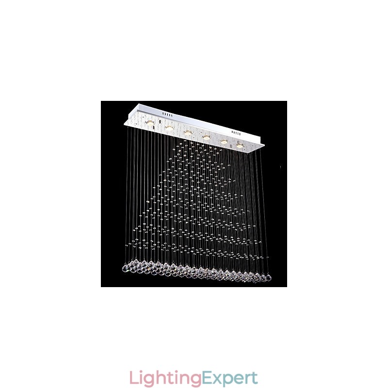 Rectangle Crystal Pendant Light Ceiling Chandelier Lighting Lamps Fixtures