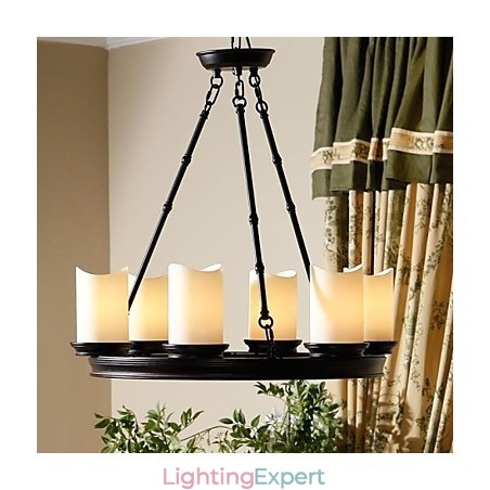 Vintage Chandelier 6 Lights Steel and Glass Vintage Chandelier 6 Lights Steel and Glass