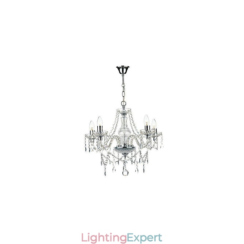 Traditional Classic Crystal Chrome Metal Chandelier