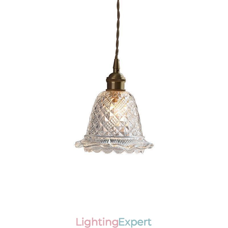 Modern Flower Glass Pendant Light 1 Light Decorative Light Fixture