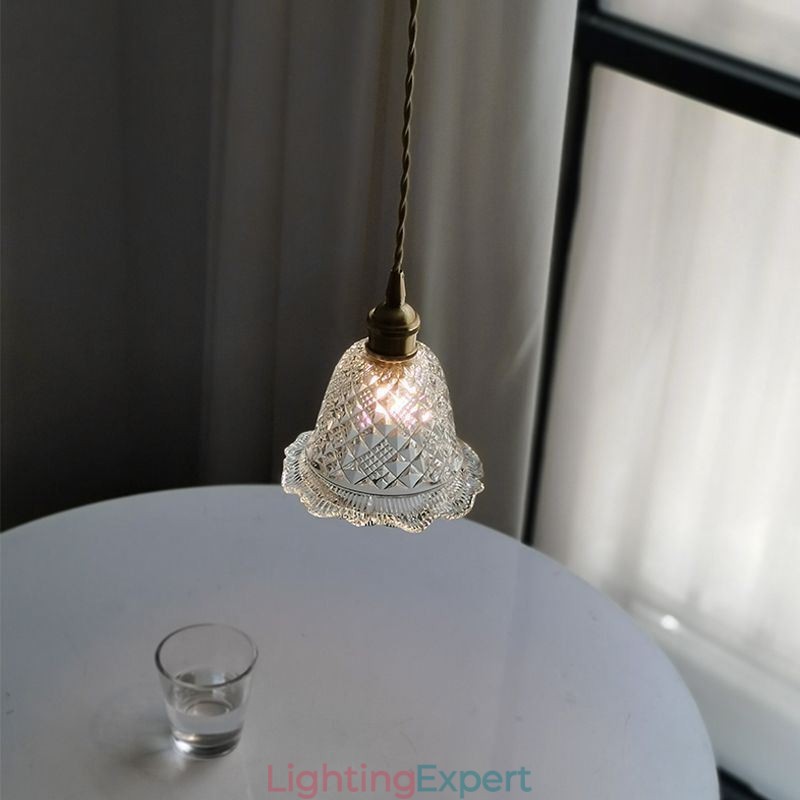 Modern Flower Glass Pendant Light 1 Light Decorative Light Fixture