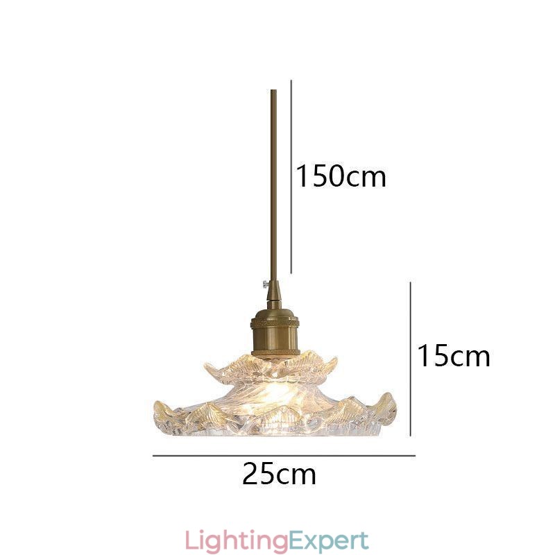 Japanese Style Glass Pendant Light Lotus Glass Pendant Lamp