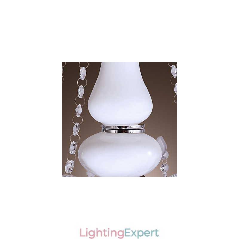 Elegant Crystal Chandelier with 5 Lights in White