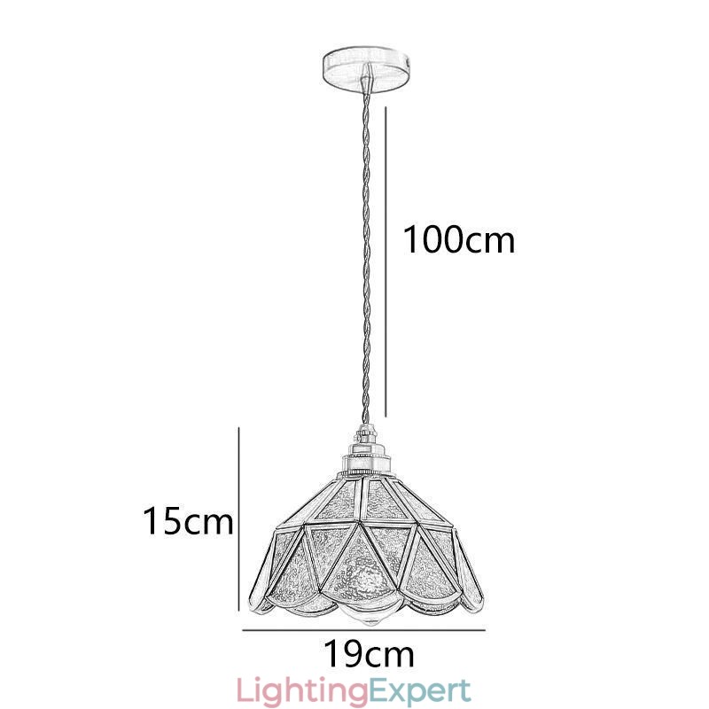 Retro Glass Pendant Light Japanese Style Glass Ceiling Light
