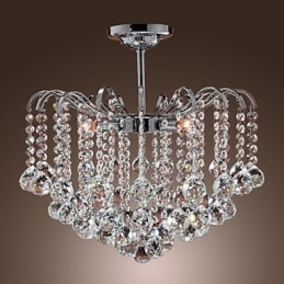Modern Contemporary Crystal Painting Metal Chandelier