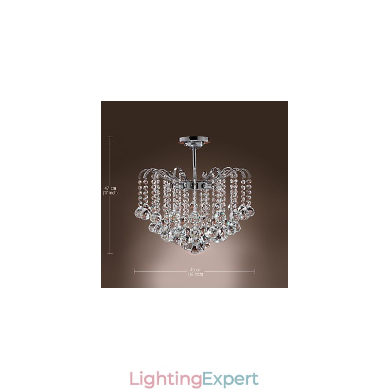 Modern Contemporary Crystal Painting Metal Chandelier