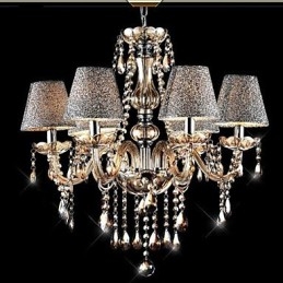 Modern Contemporary Classic Vintage Crystal Electroplated Glass Chandelier