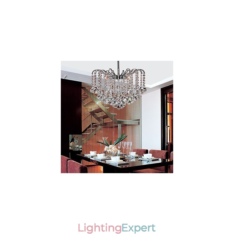 Modern Contemporary Crystal Painting Metal Chandelier