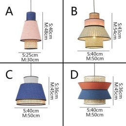 1 Light Dress Lampshade Pendant Lamp Bamboo Weave Lighting