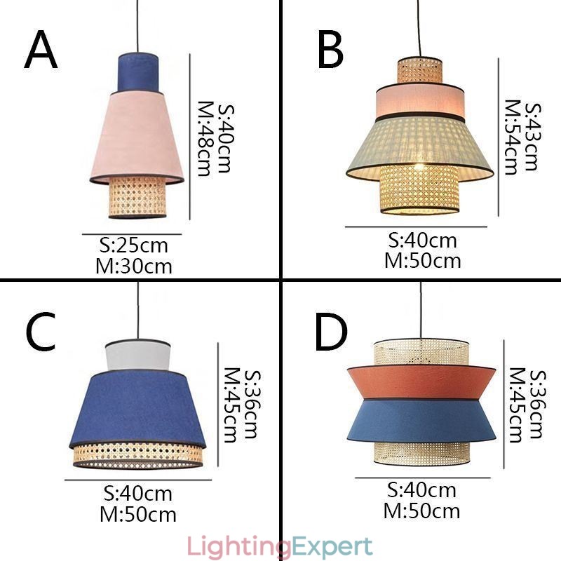 1 Light Dress Lampshade Pendant Lamp Bamboo Weave Lighting