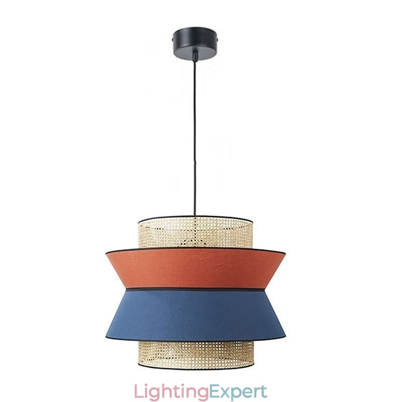 1 Light Dress Lampshade Pendant Lamp Bamboo Weave Lighting