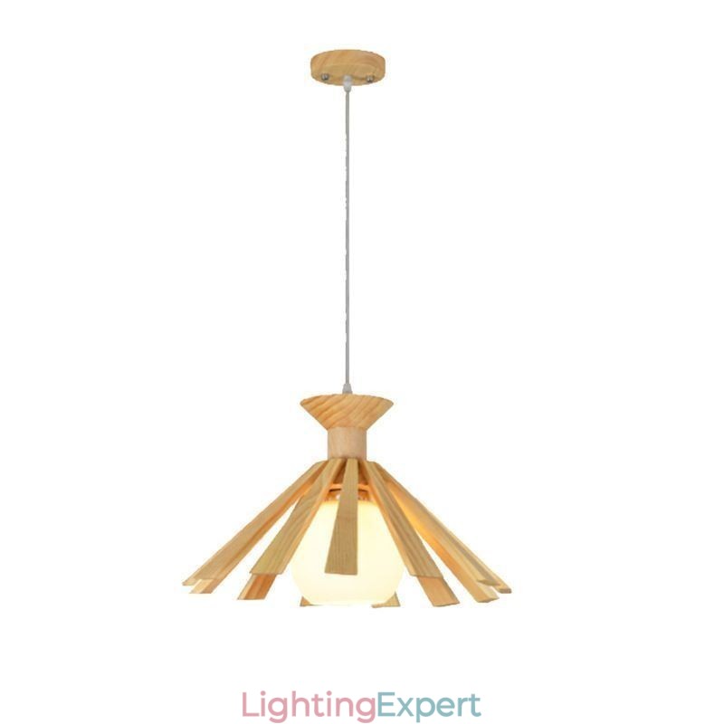 Simple Style Wood Pendant Light Fixture