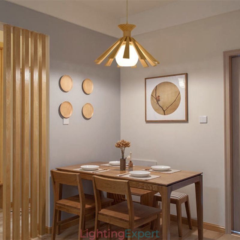 Simple Style Wood Pendant Light Fixture