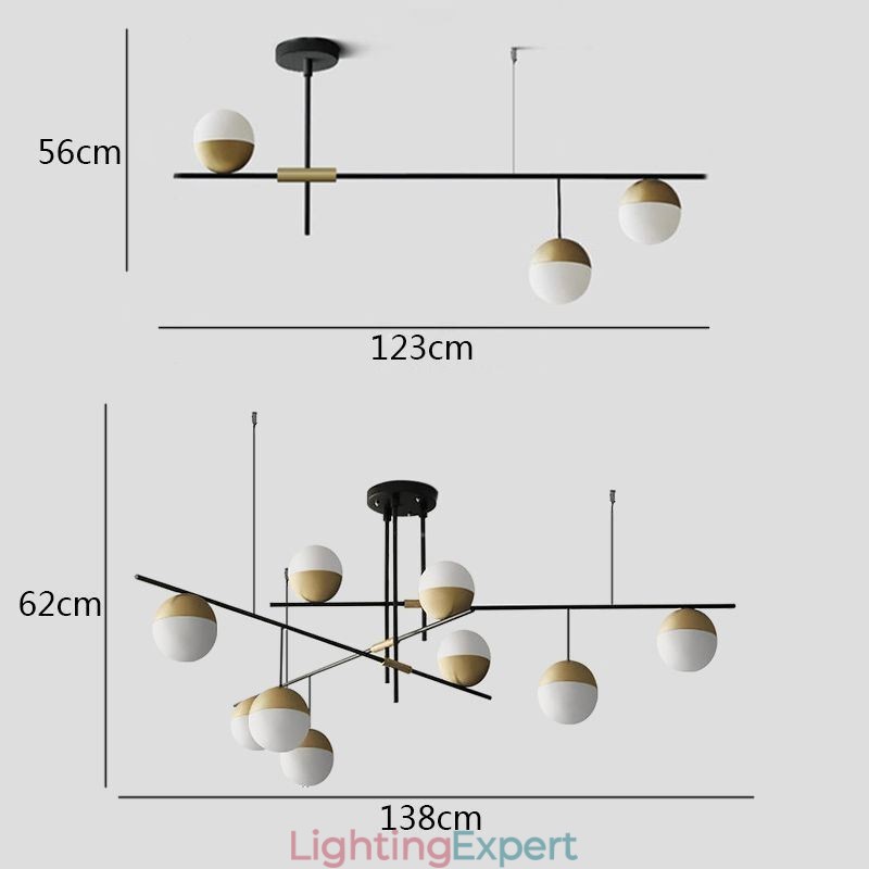 Glass Ball Chandelier Ceiling Light