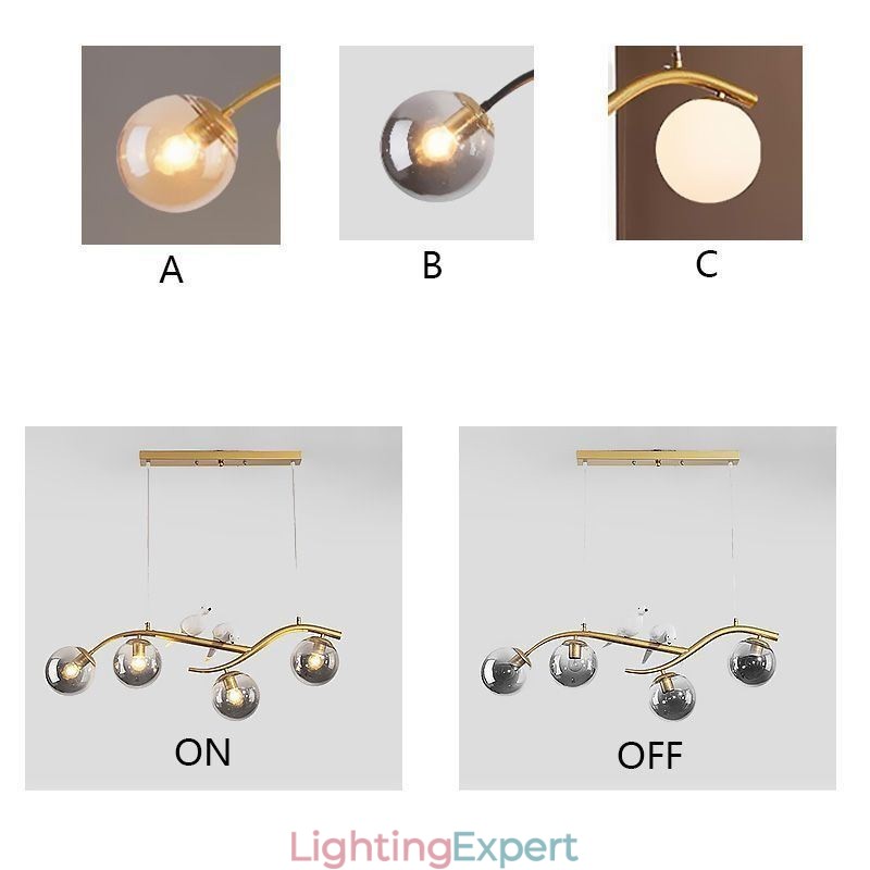 Modern Minimalist Branch Pendant Light 4 Lamp Decorative Light