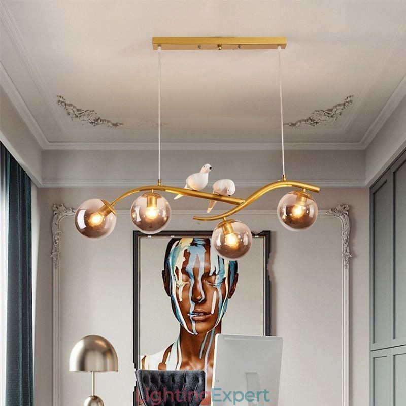 Modern Minimalist Branch Pendant Light 4 Lamp Decorative Light