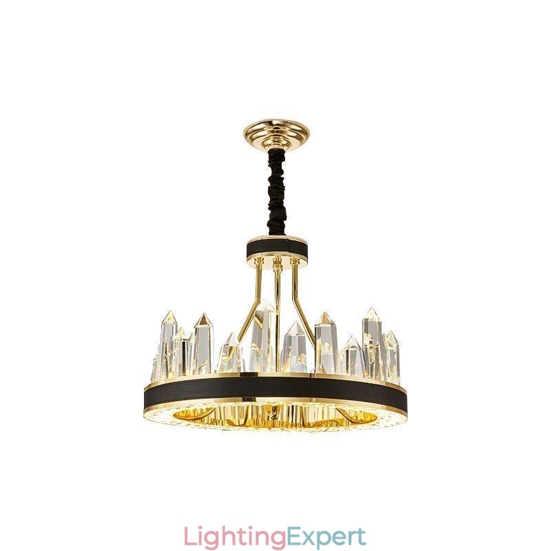 Modern Crystal Pendant Light Circle Crystal Ceiling Light