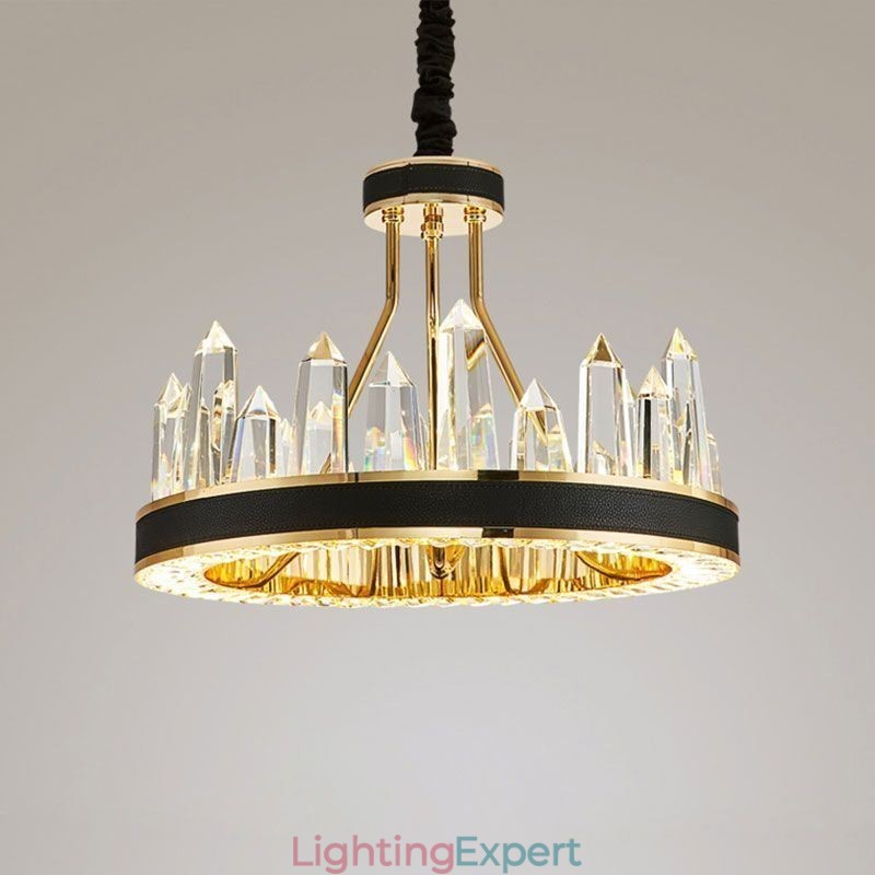 Modern Crystal Pendant Light Circle Crystal Ceiling Light
