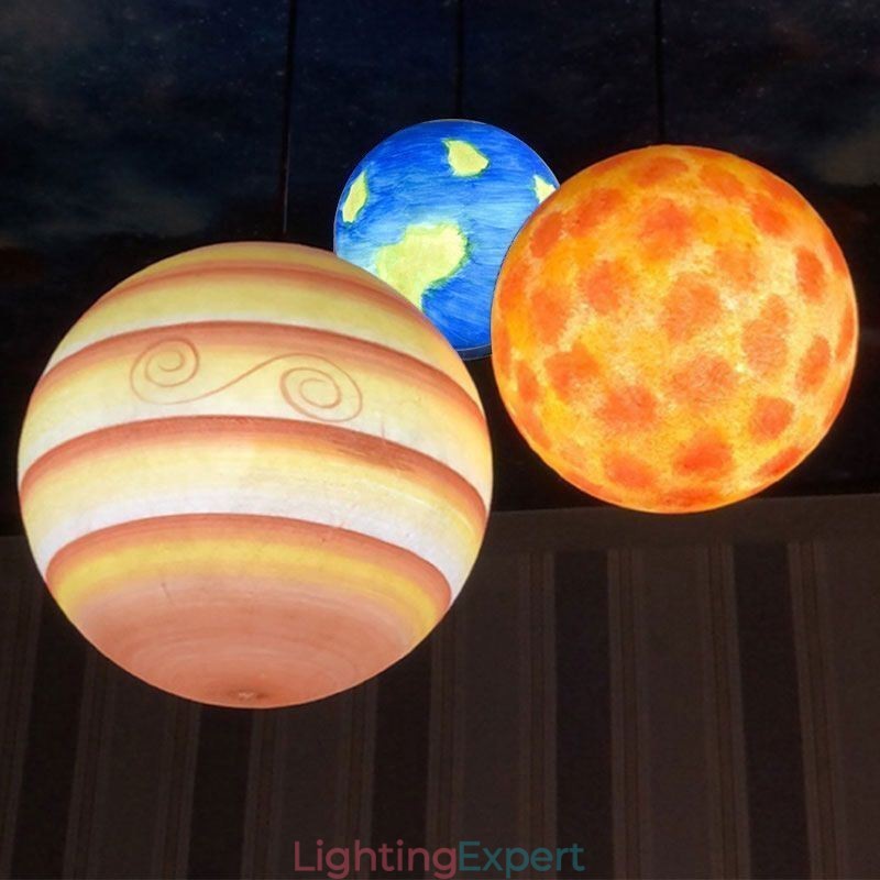 Nordic Planet Design Pendant Lamp Unique Solar System Planets Chandelier