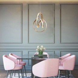 Modern Minimalist Pendant Lamp Unique Circular Twist Light Fixture Island