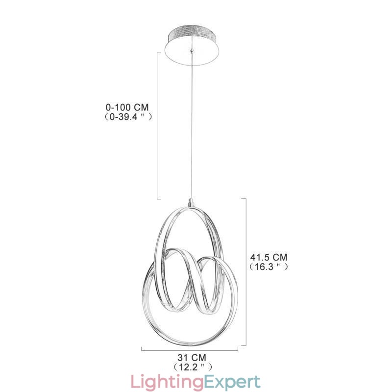 Modern Minimalist Pendant Lamp Unique Circular Twist Light Fixture Island