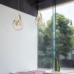 Modern Minimalist Pendant Lamp Unique Circular Twist Light Fixture Island