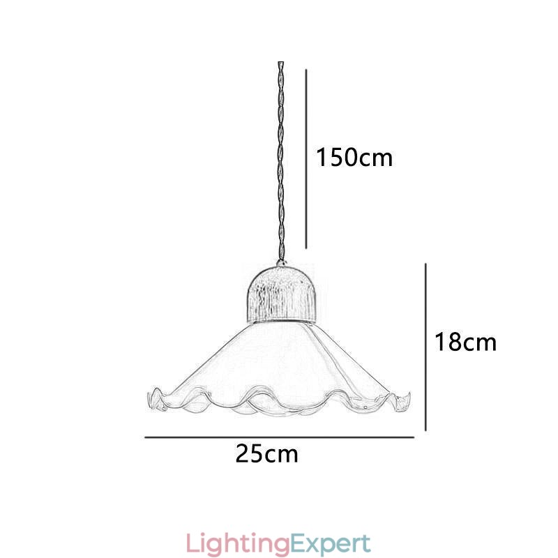 Modern Lace Glass Pendant Light Single Head Pendant Lamp