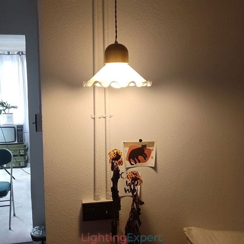 Modern Lace Glass Pendant Light Single Head Pendant Lamp