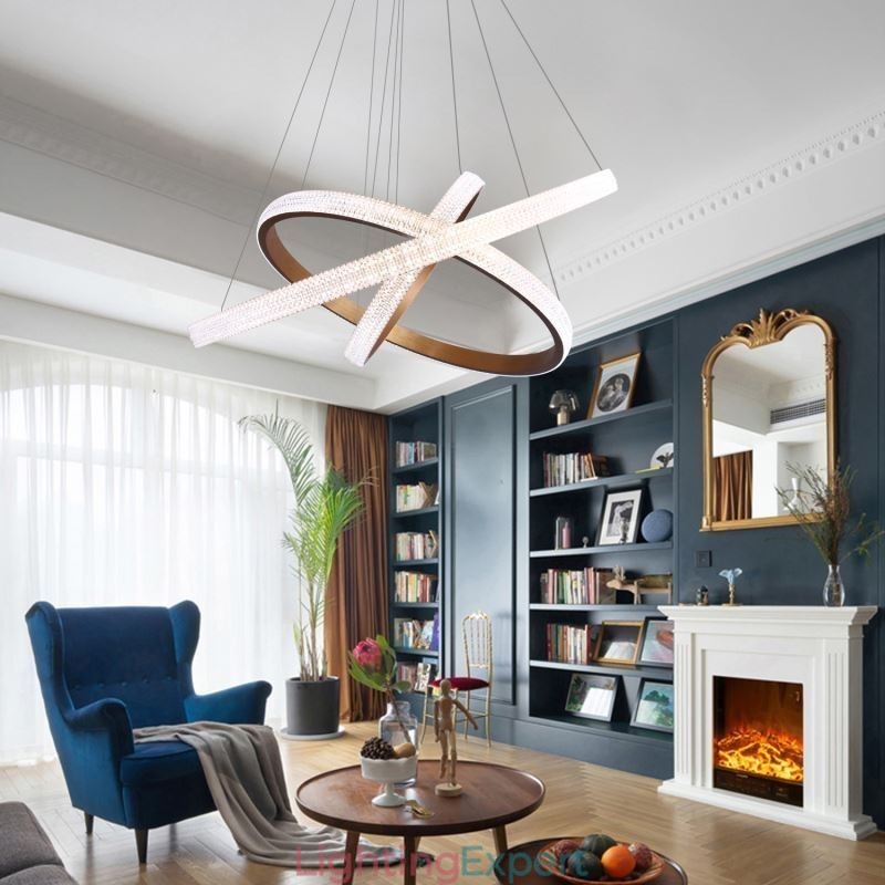 Modern Pendant Light Acrylic 3 Rings Lamp 80+60+40cm