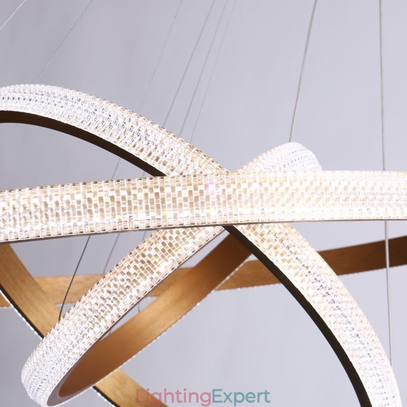Modern Pendant Light Acrylic 3 Rings Lamp 80+60+40cm