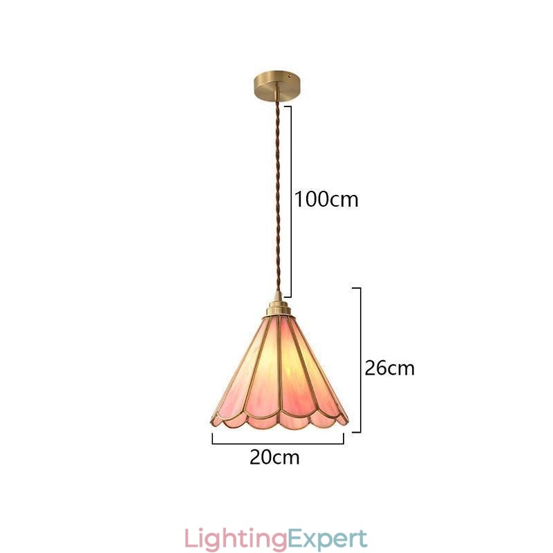 Japanese Style Glass Pendant Light Retro Petal Light Fixture