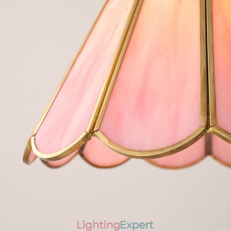 Japanese Style Glass Pendant Light Retro Petal Light Fixture