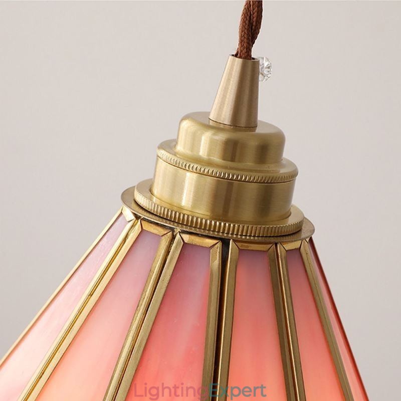 Japanese Style Glass Pendant Light Retro Petal Light Fixture