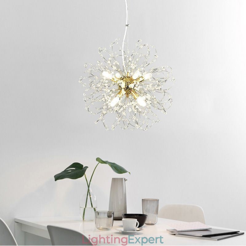 Dandelion Crystal Pendant Light Elegant Chandelier