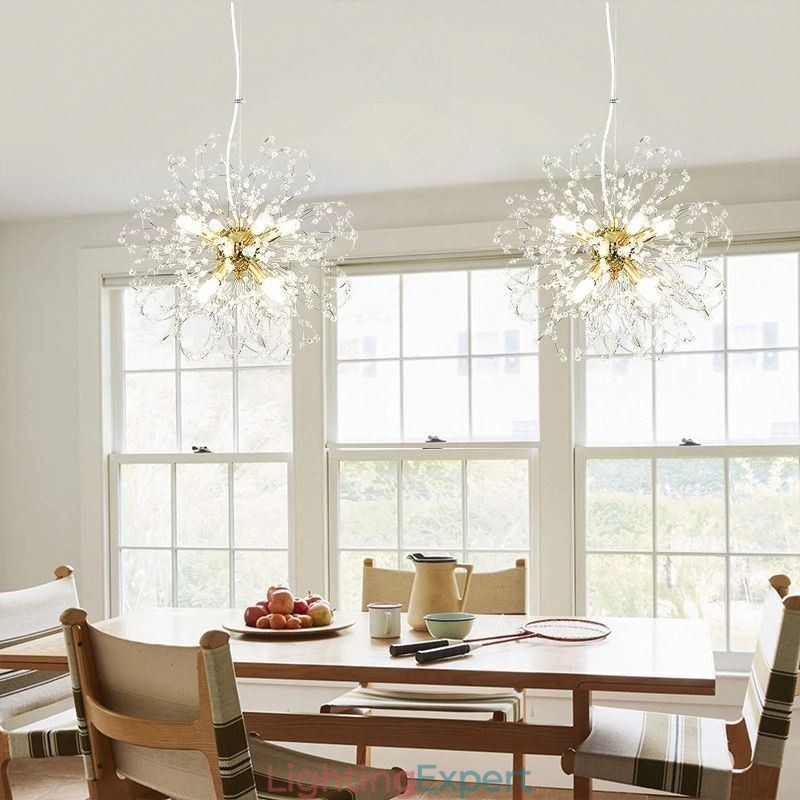 Dandelion Crystal Pendant Light Elegant Chandelier