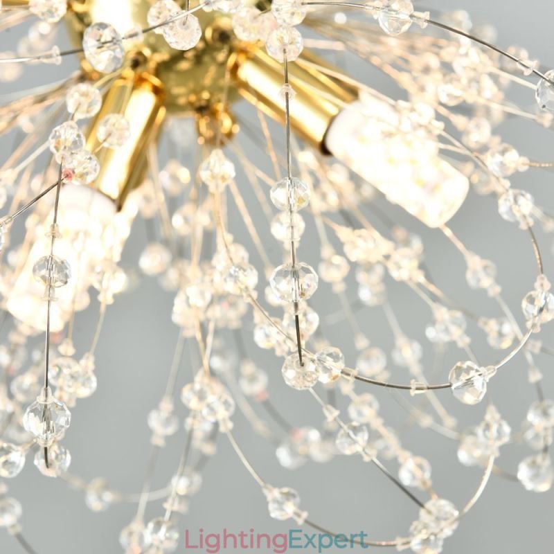 Dandelion Crystal Pendant Light Elegant Chandelier