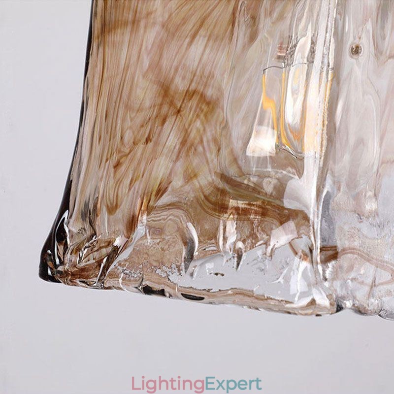 Unique Mini Glass Pendant Light Japanese Style Amber Color Decorative Lighting