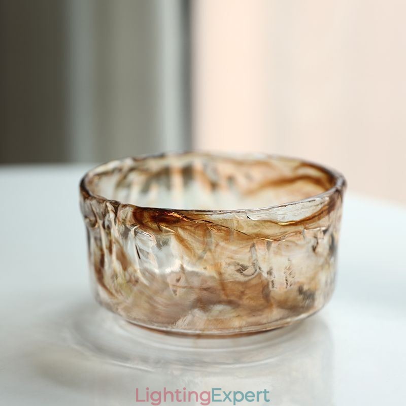 Unique Mini Glass Pendant Light Japanese Style Amber Color Decorative Lighting