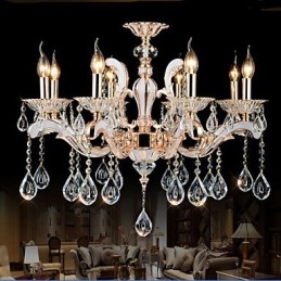 European Style luxury Candle Crystal Pendant Zinc Alloy lamps
