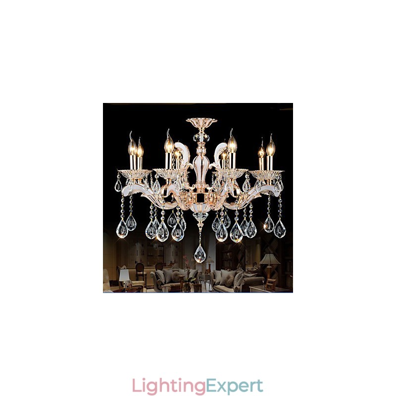 European Style luxury Candle Crystal Pendant Zinc Alloy lamps