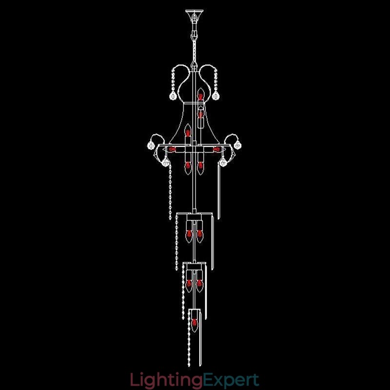 European Long Pendant Crystal Chandelier