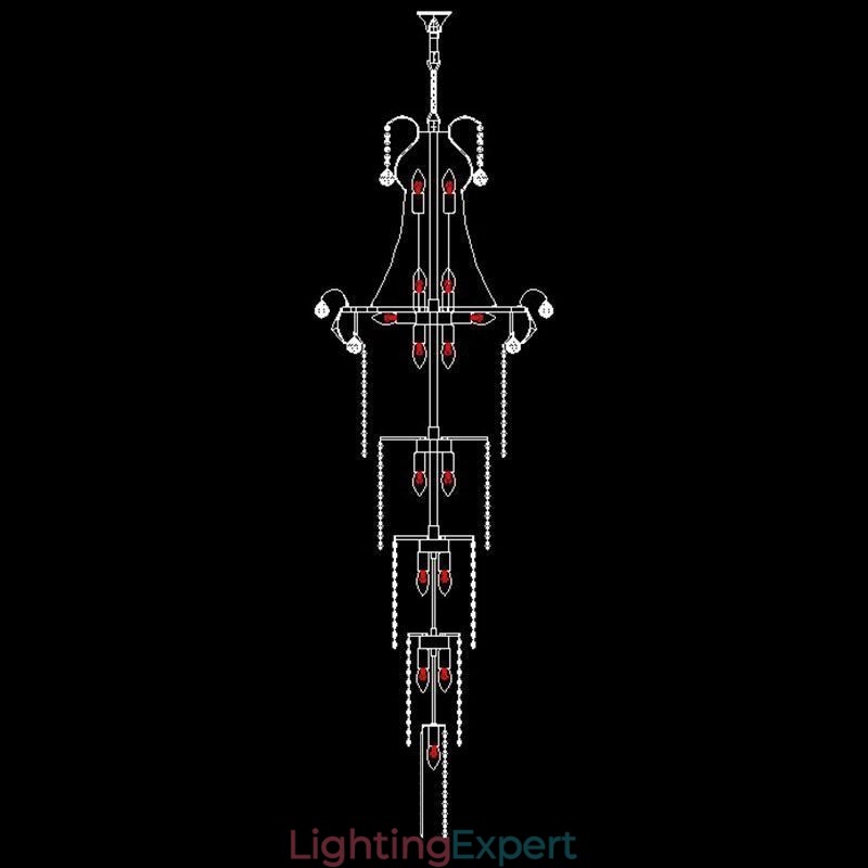European Long Pendant Crystal Chandelier