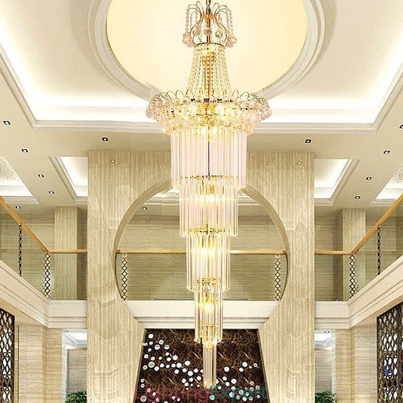 Elegant Long Pendant Crystal Chandelier