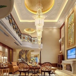 Elegant Long Pendant Crystal Chandelier
