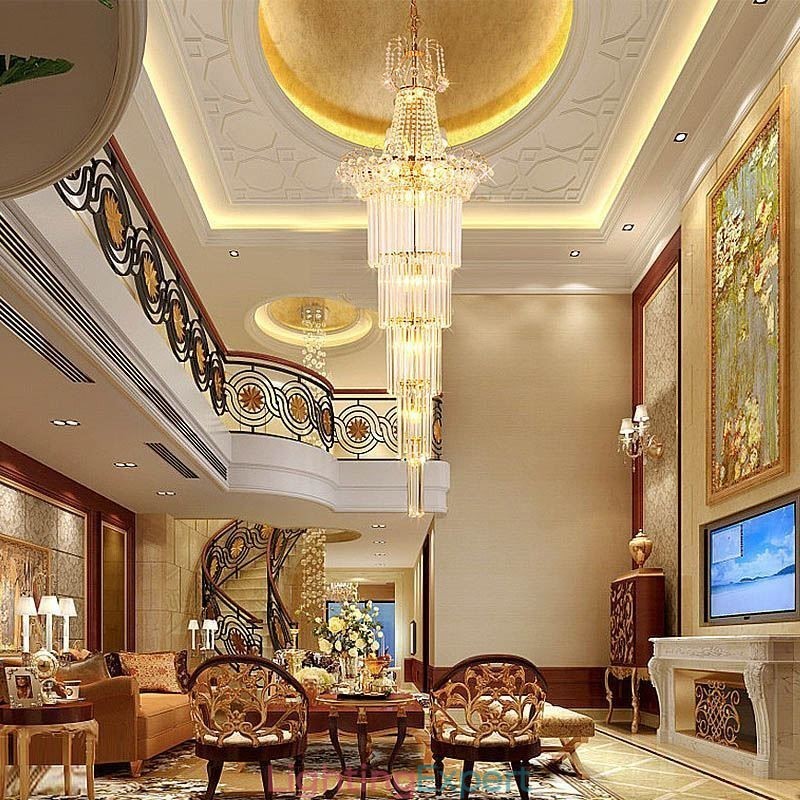 Elegant Long Pendant Crystal Chandelier
