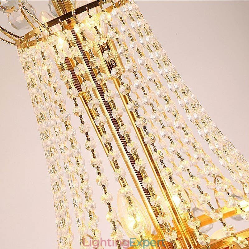Elegant Long Pendant Crystal Chandelier