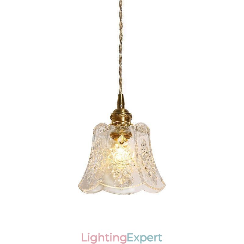 Flower Pendant Lamp Minimalist Decorative Glass Light Fixture